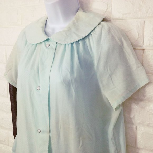Vintage 60s Smart Time Dressing Gown Robe House Dress -12 Pocket Pearl Snaps - Picture 4 of 10